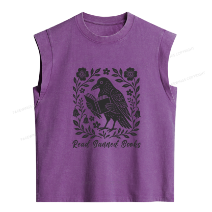 Pagewings Read Banned Books Women's Washed Tank Top