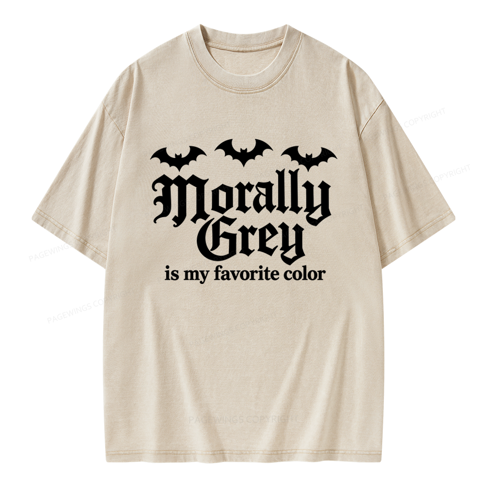 Pagewings Morally Grey Unisex Washed T-shirt
