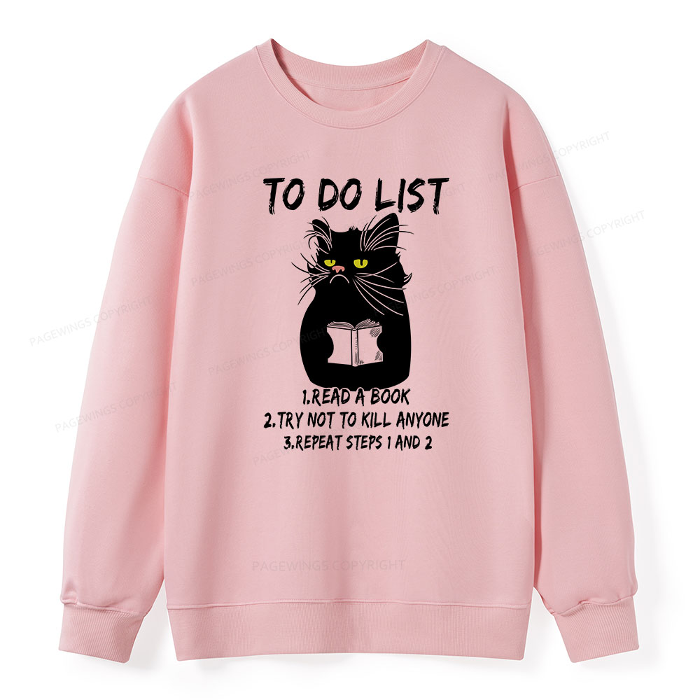 Pagewings Black Cat To Do List Unisex Classic Sweatshirt
