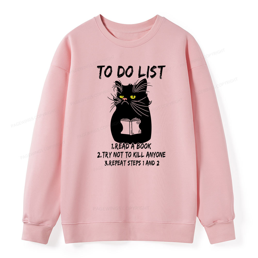 Pagewings Black Cat To Do List Unisex Classic Sweatshirt