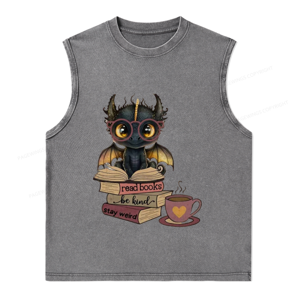 Pagewings Fourth Wing Dargon Unisex Washed Tank Top