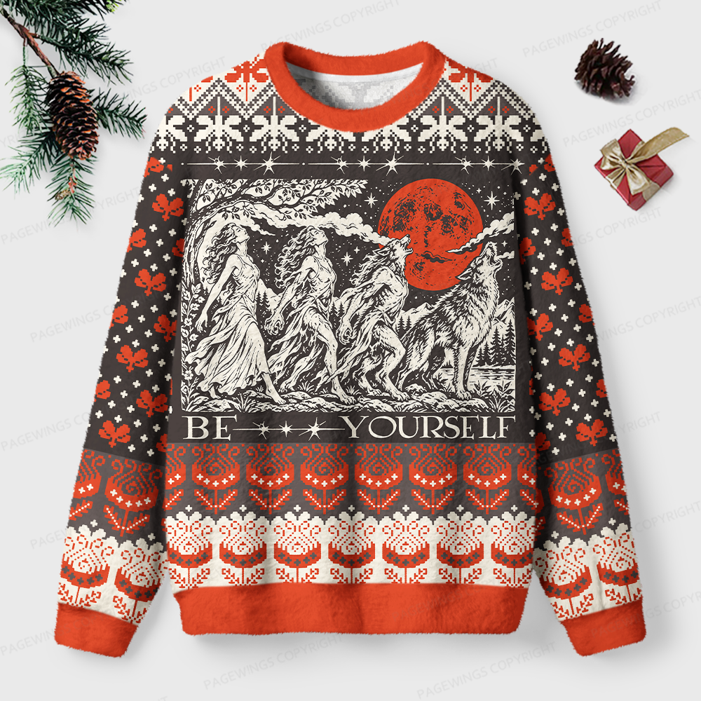 Pagewings Feral Girl Goth Unisex Ugly Light Knit Sweatshirt