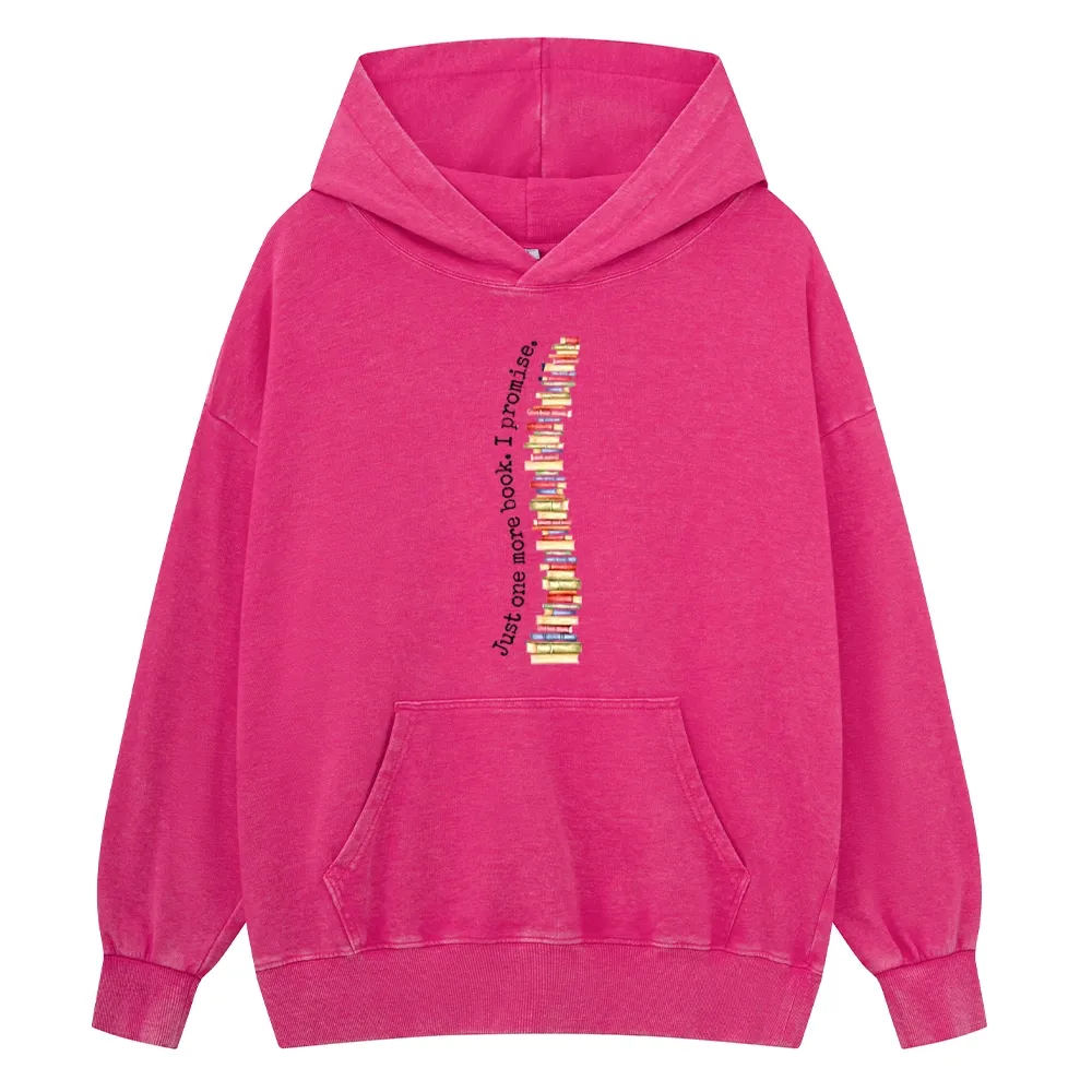 Pagewings Just One More Book I Promise Unisex Washed Hoodie