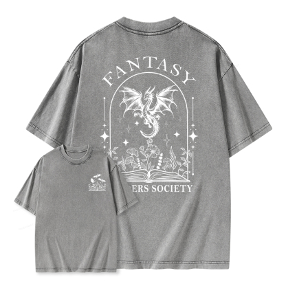 Pagewings Fantasy Reader Society Unisex Washed T-shirt
