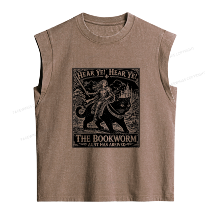 Pagewings Bookworm Knight Riding Women's Washed Tank Top