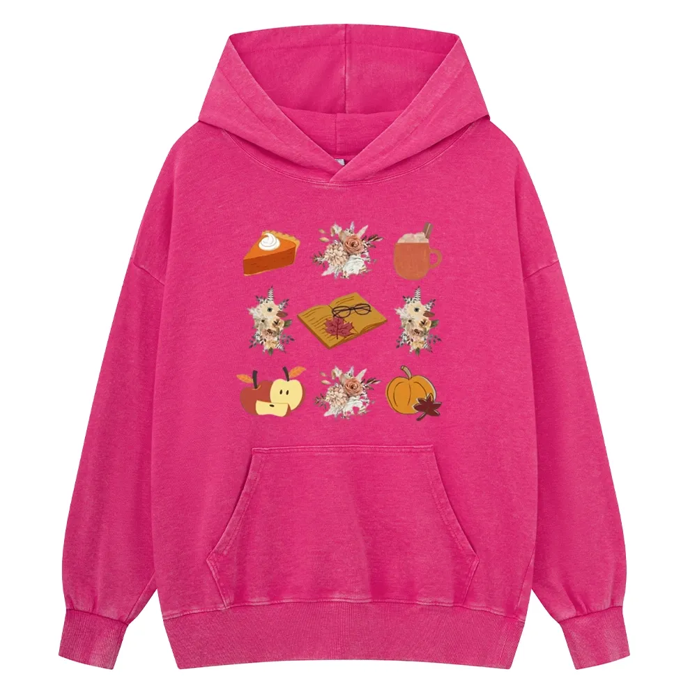 Pagewings Thanksgiving Book Unisex Washed Hoodie