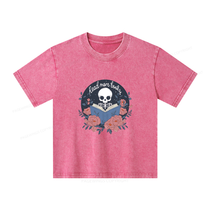 Pagewings Read  More  Books Unisex Kids Washed T-shirt