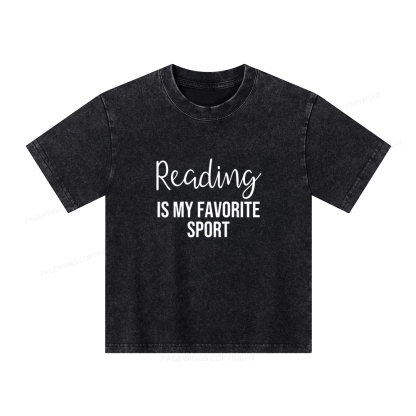 Pagewings Reading is My Favourite Sport Unisex Kids Washed T-shirt