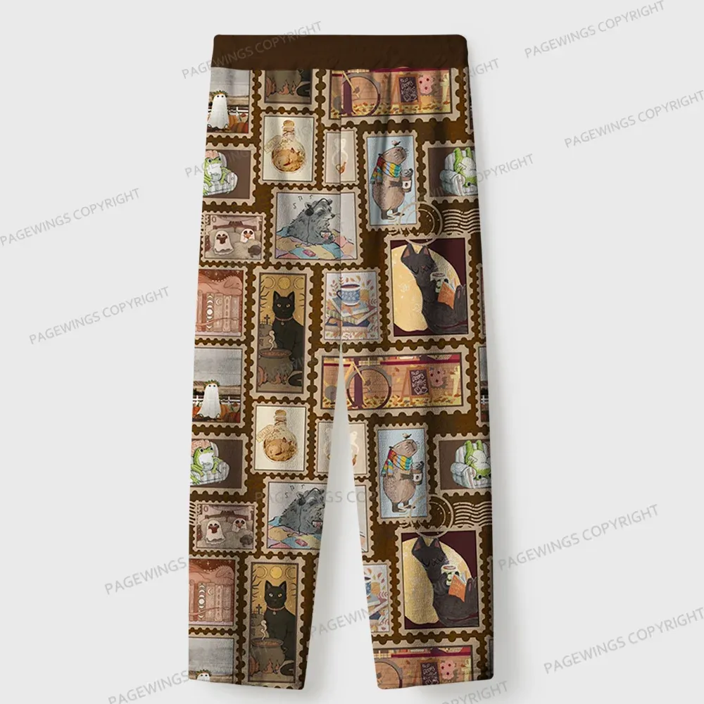 Pagewings Just Animals Who Love Reading Unisex Flannel Pajama Set