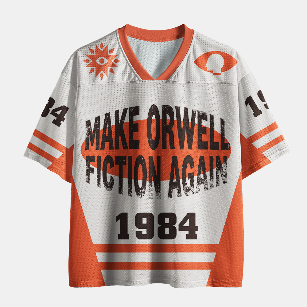 Pagewings Make Orwell Fiction Again Unisex Mesh Jersey
