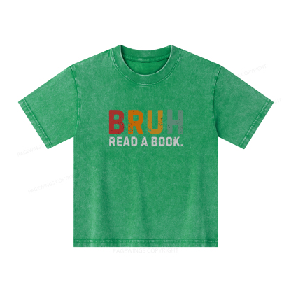 Pagewings Read A Book Bruh Unisex Kids Washed T-shirt