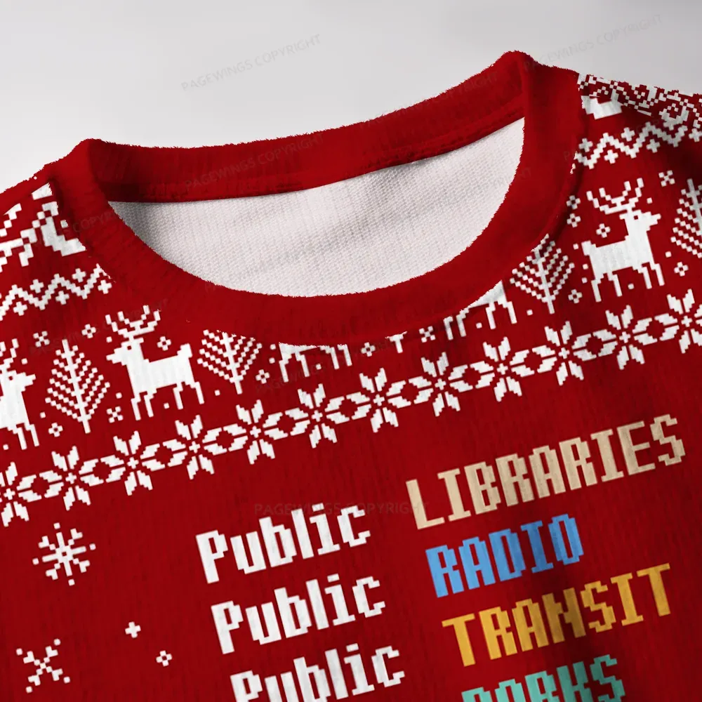 Pagewings Public Libraries Unisex Ugly Knit Sweatshirt