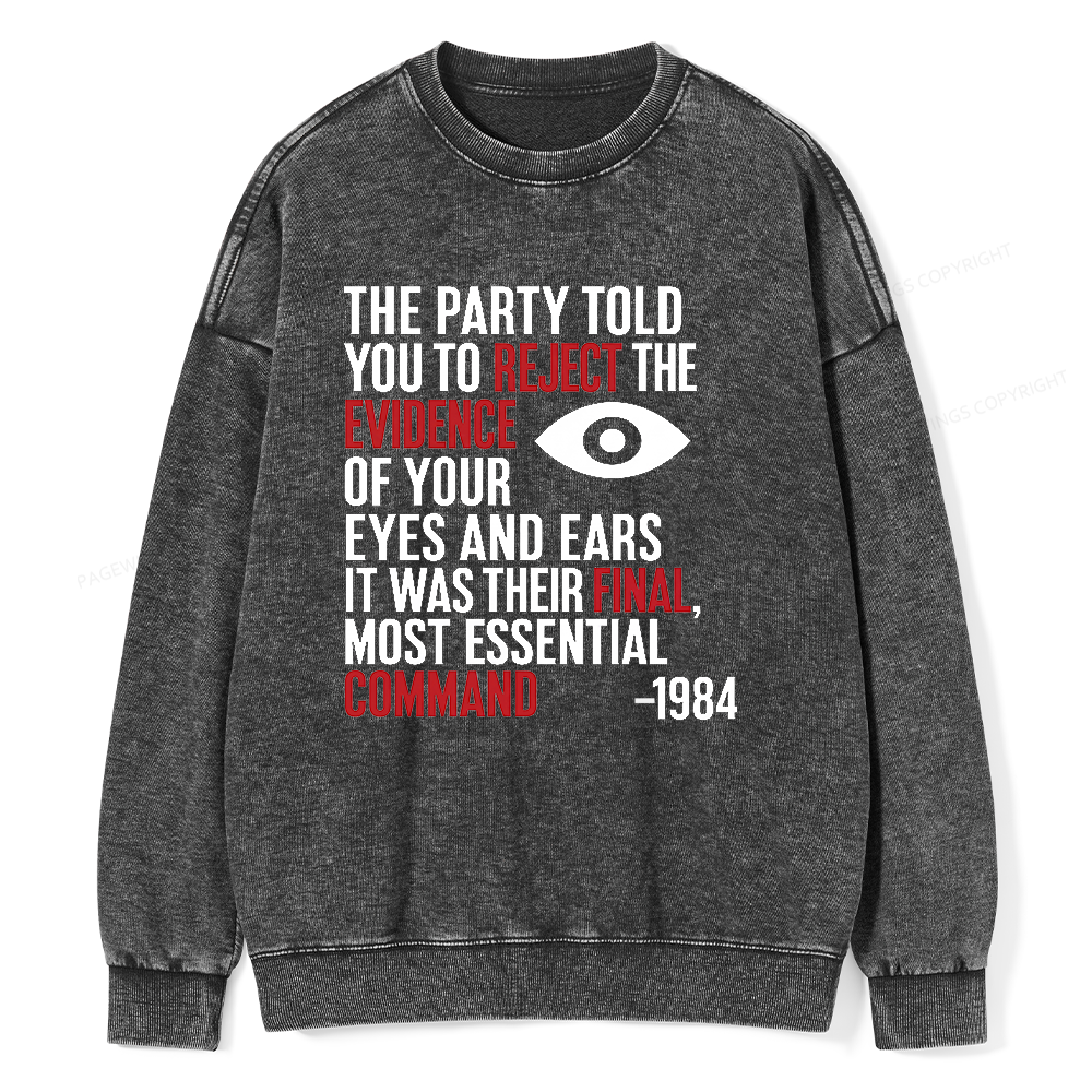 Pagewings Dystopia Quote Unisex Washed Sweatshirt