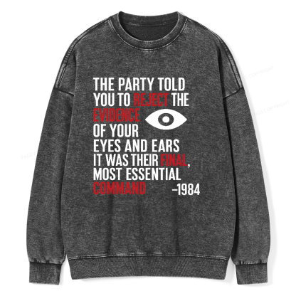 Pagewings Dystopia Quote Unisex Washed Sweatshirt