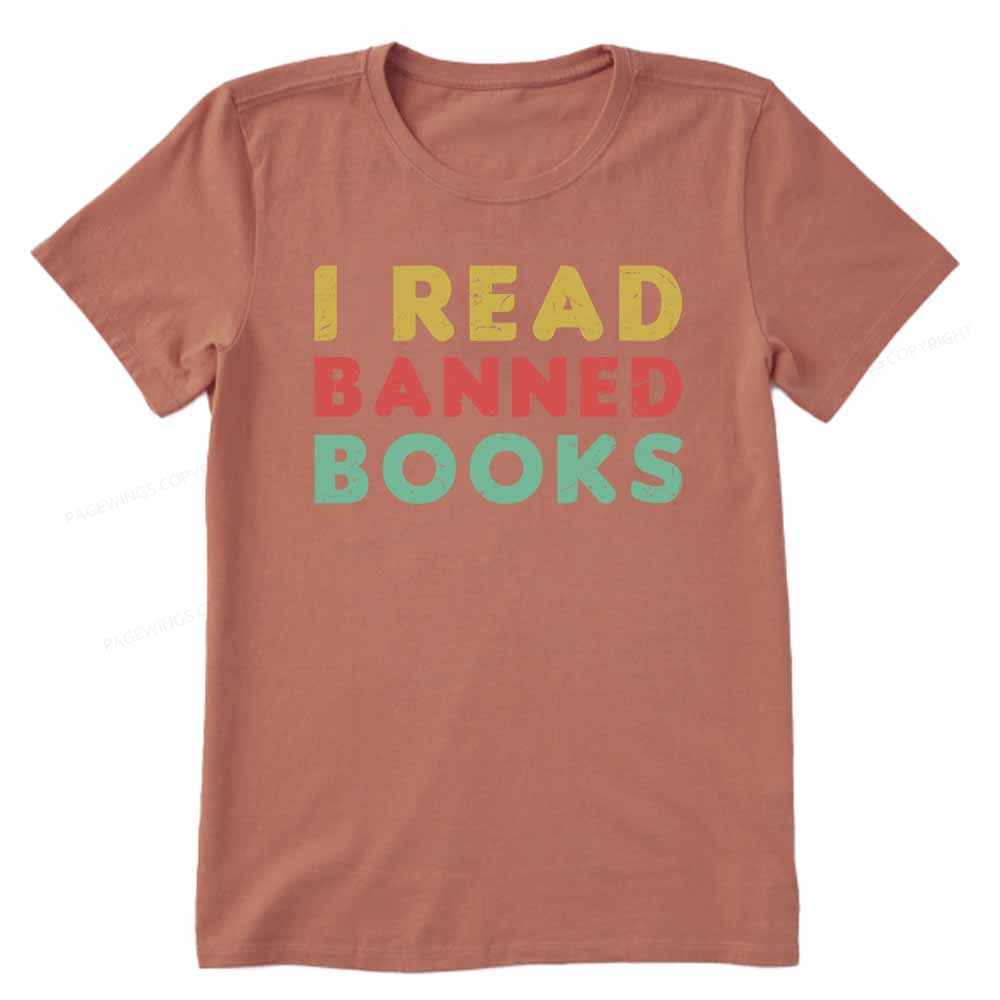 Pagewings Vintage I Read Banned Books Geek Readers T-Shirt Unisex Classic T-shirt