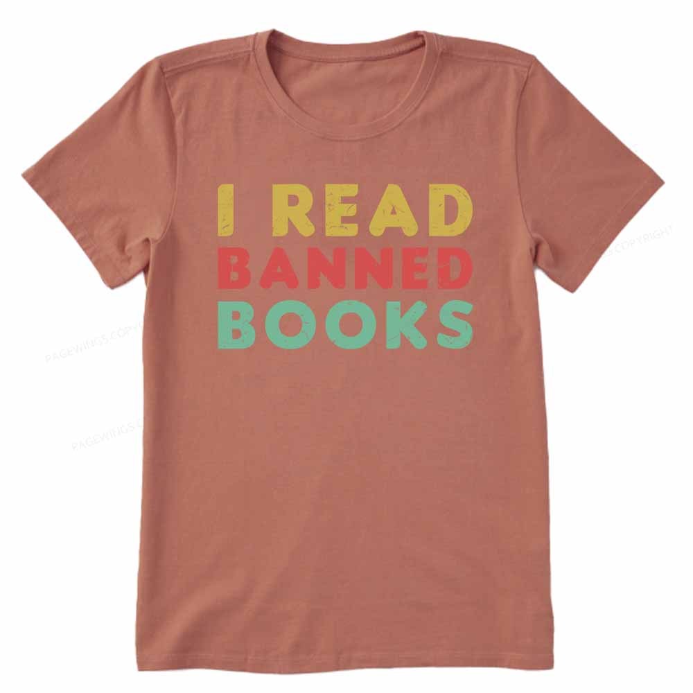 Pagewings Vintage I Read Banned Books Geek Readers T-Shirt Unisex Classic T-shirt