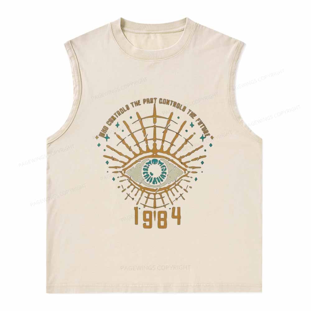 Pagewings George Orwell 1984 Unisex Washed Tank Top