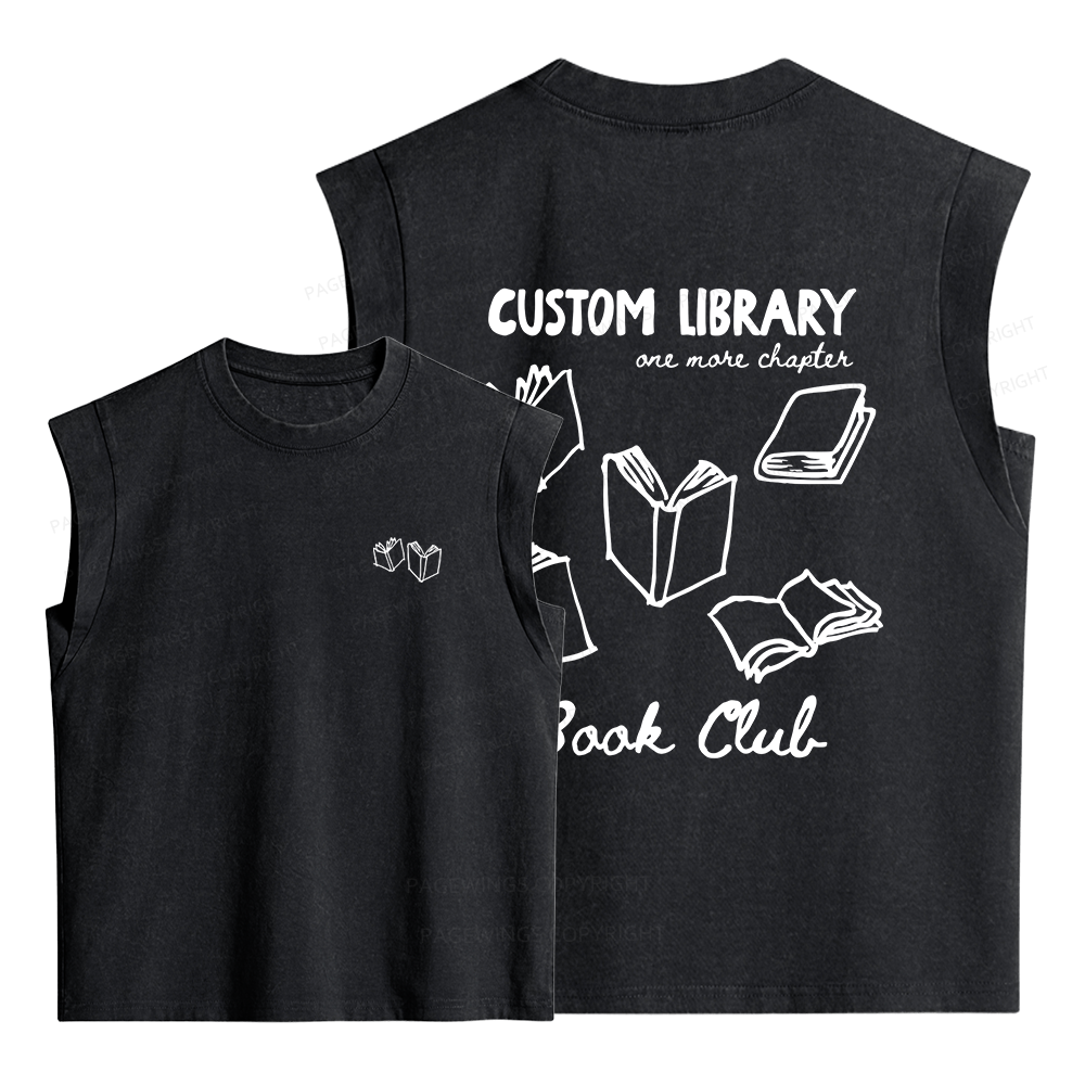 Pagewings Personalized Library Book Club Women's Washed Tank Top