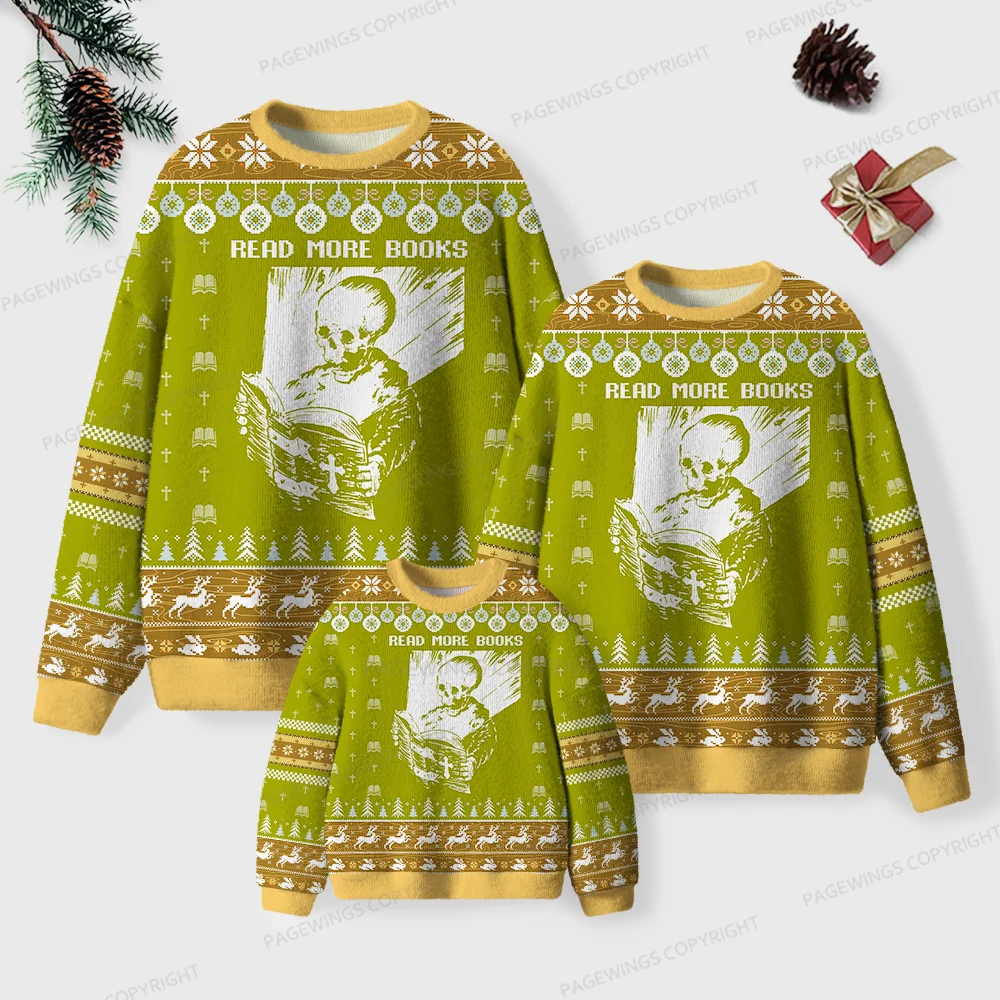 Pagewings Read More Books Unisex Ugly Knit Sweatshirt