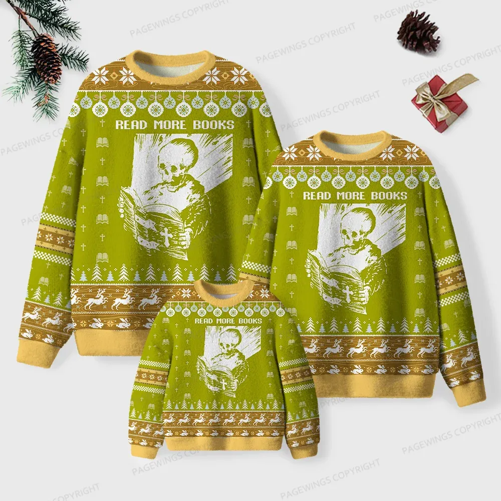 Pagewings Read More Books Unisex Ugly Knit Sweatshirt