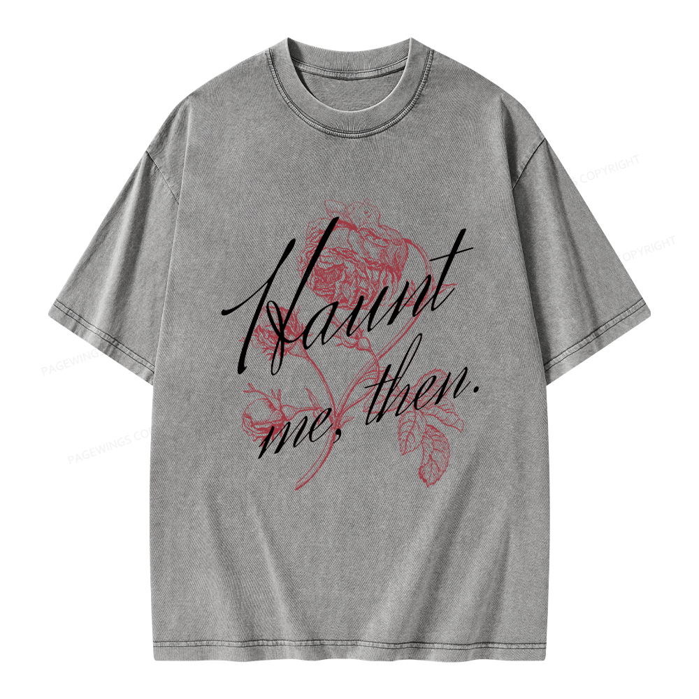 Pagewings Haunt Me Unisex Washed T-shirt