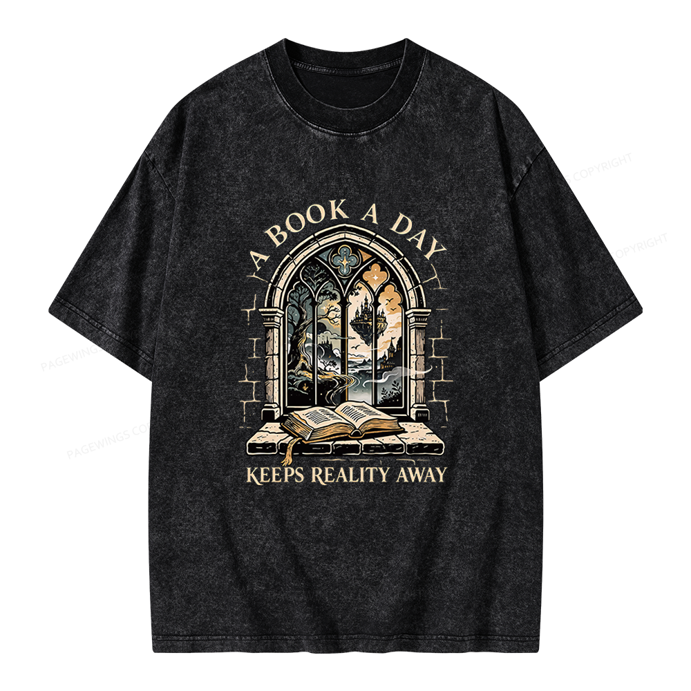 Pagewings A Book a Day Unisex Washed T-shirt