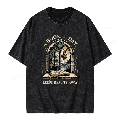 Pagewings A Book a Day Unisex Washed T-shirt