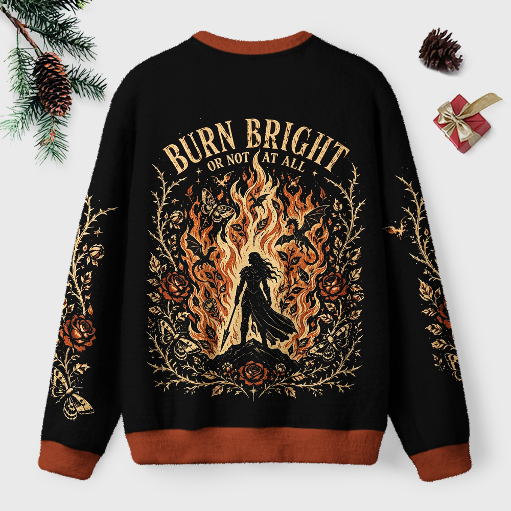 Pagewings Burn bright  Unisex Ugly Light Knit Sweatshirt