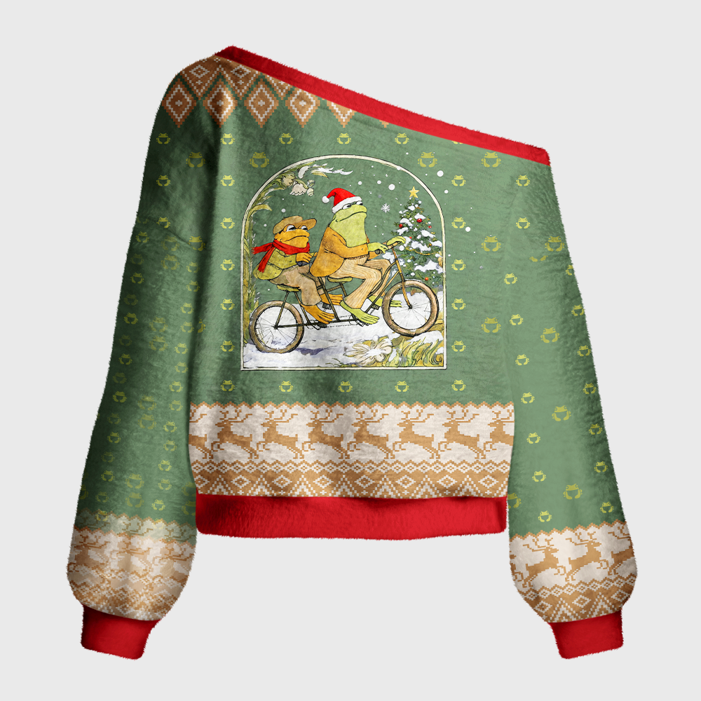 Pagewings Book Lovers Off Shoulder Ugly Knit Sweater