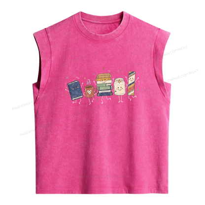 Pagewing Book Lover Librarian Women's Washed Tank Top