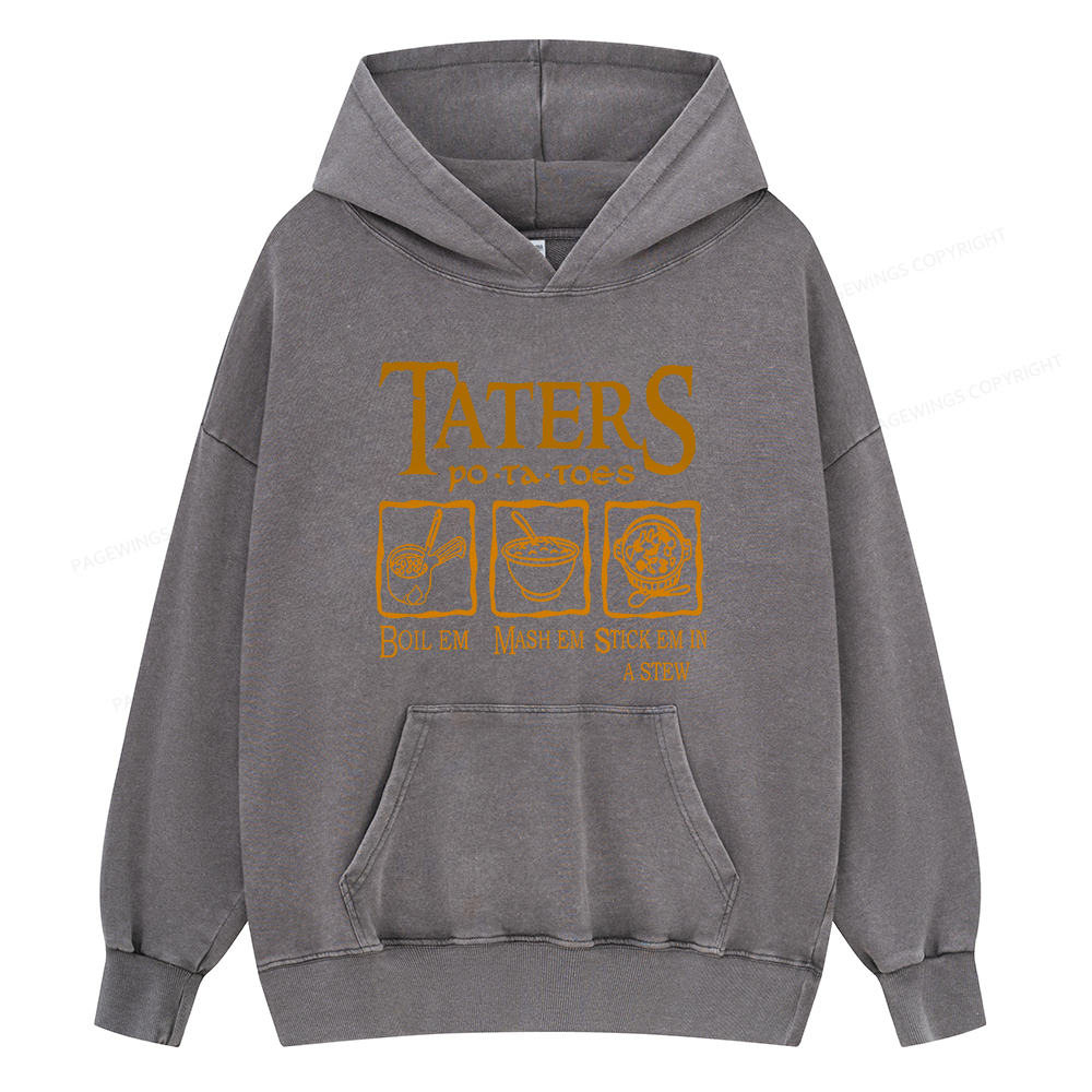 Pagewings Taters PoTaToes Unisex Washed Hoodie