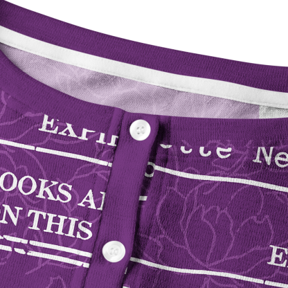 Pagewings Library Card Crew Neck Cardigan Sweaters