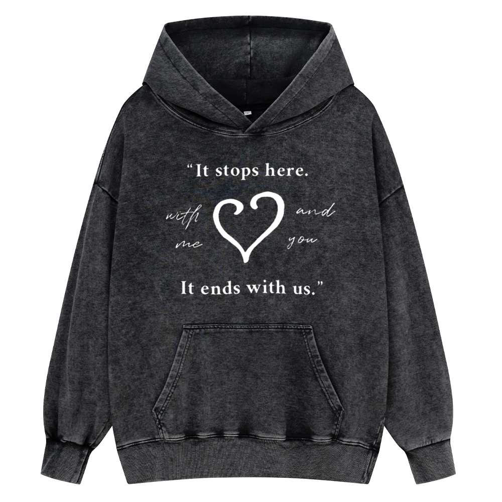 Pagewings It Ends With Us Colleen Hoover Unisex Washed Hoodie