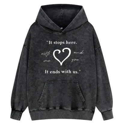 Pagewings It Ends With Us Colleen Hoover Unisex Washed Hoodie