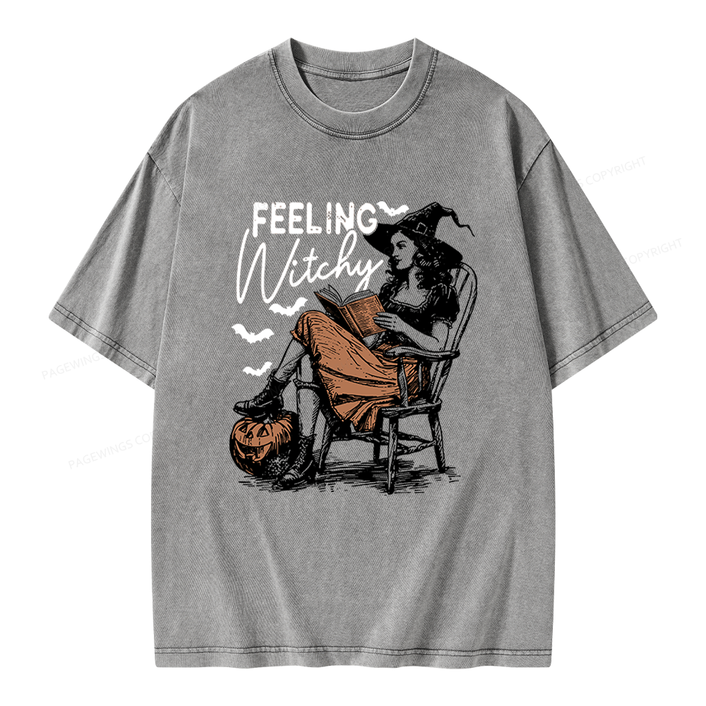 Pagewings Feeling Witchy Unisex Washed T-shirt