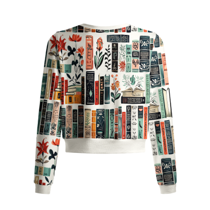 Pagewings Bookish Vibe Crew Neck Cardigan Sweaters