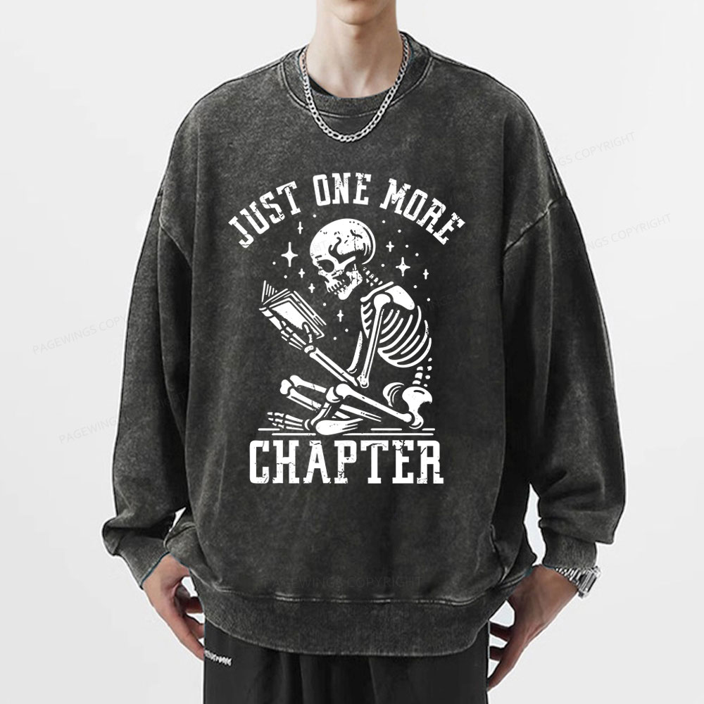Pagewings Just One More Chapter Unisex Washed Sweatshirt
