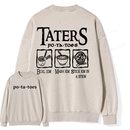 Pagewings Middle Earth Potato Unisex Washed Sweatshirt