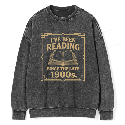 Pagewings I’ve Been Reading Since The Late 1900s Unisex Washed Sweatshirt