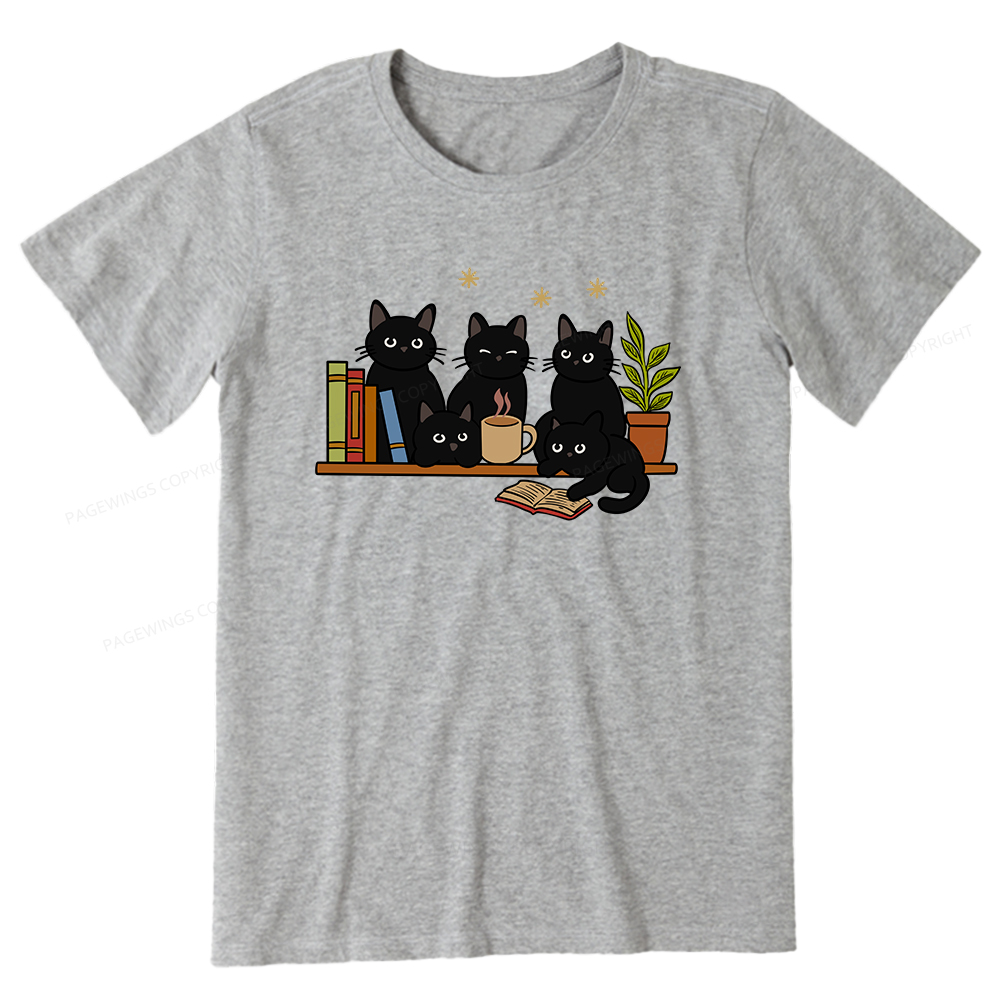 Pagewings Cat On Bookshelf Unisex Classic T-shirt