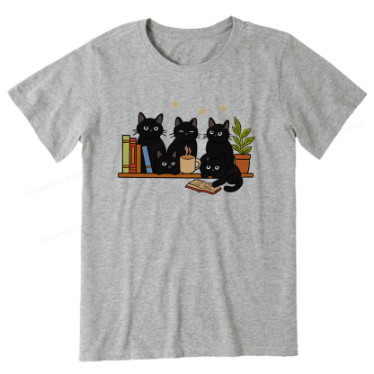 Pagewings Cat On Bookshelf Unisex Classic T-shirt