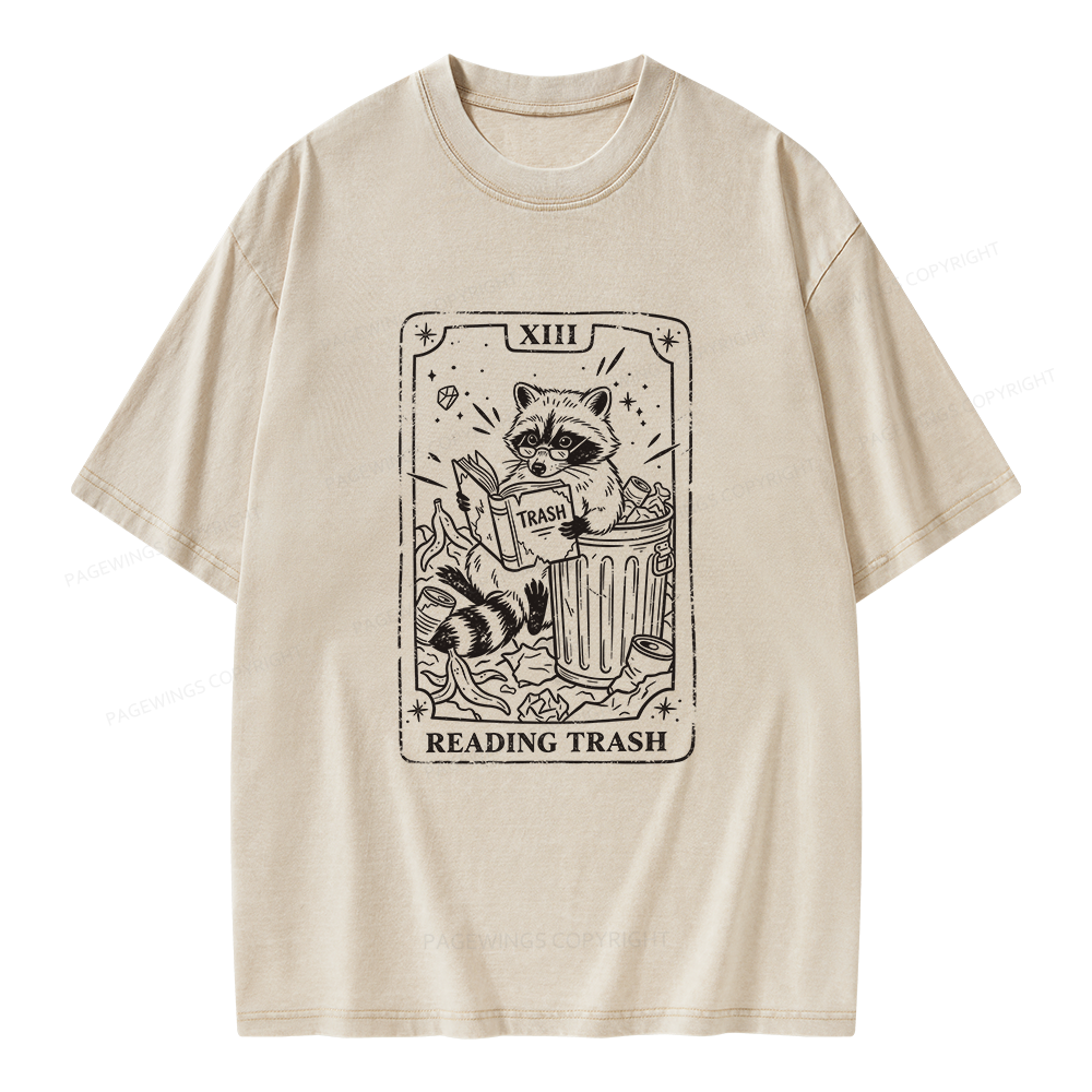 Pagewings Reading Trash Unisex Washed T-shirt