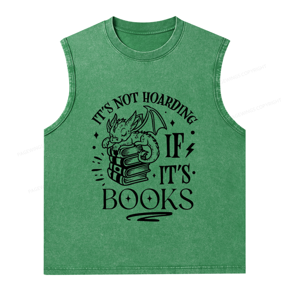 Pagewings It's Not Hoarding If It's Books Unisex Washed Tank Top