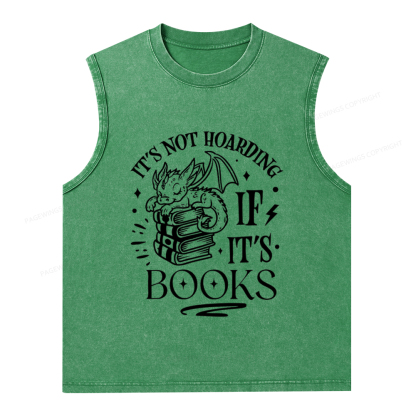 Pagewings It's Not Hoarding If It's Books Unisex Washed Tank Top
