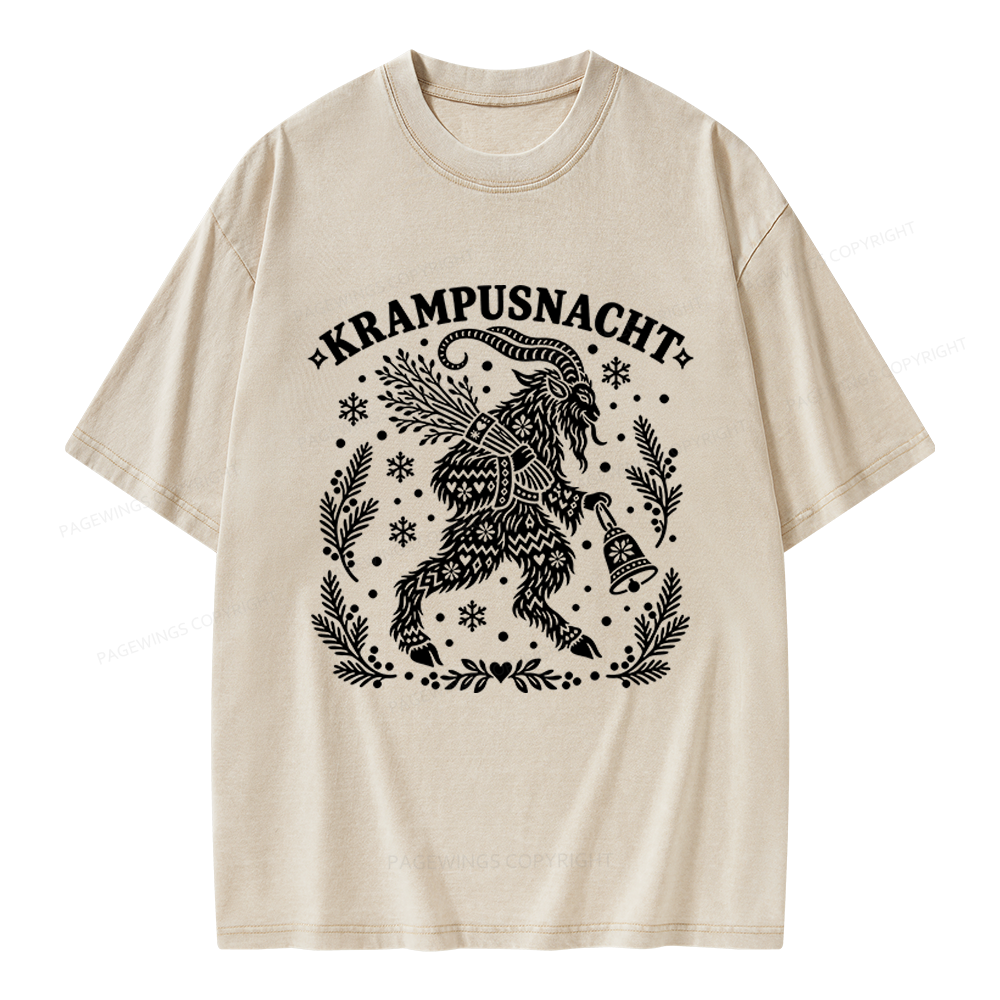Pagewings Christmas Folk Art Unisex Washed T-shirt