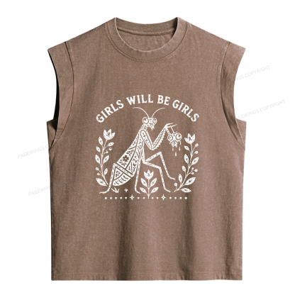 Pagewings Girls Will Be Girls Women's Washed Tank Top