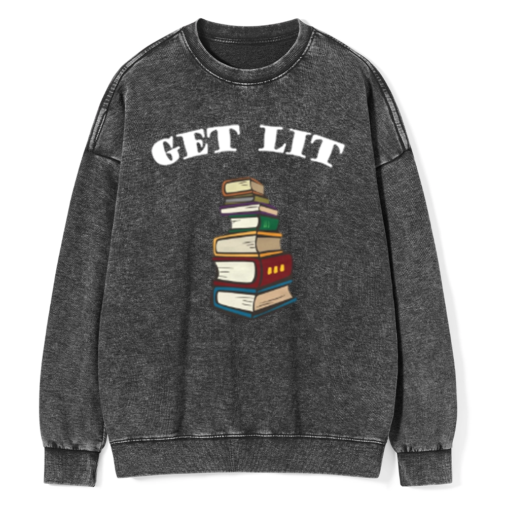 Pagewings Get Lit Unisex Washed Sweatshirt
