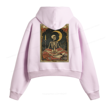 Pagewings The Reader Tarot Card Fleece Zip-Up Hoodie