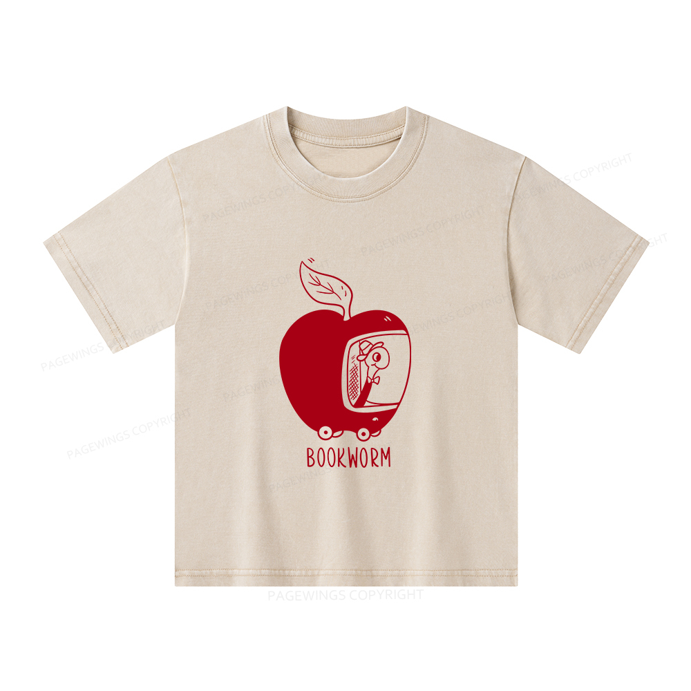 Pagewings Worm Driving Car Unisex Kids Washed T-shirt