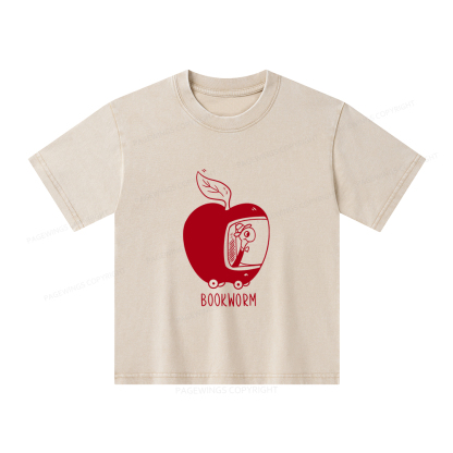 Pagewings Worm Driving Car Unisex Kids Washed T-shirt